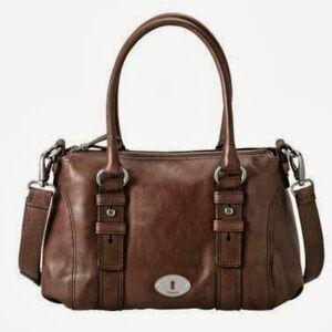 Fossil Maddox leather crossbody multi strap bag purse